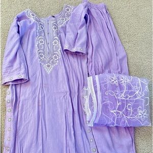 Lavender color beautiful cotton kurta